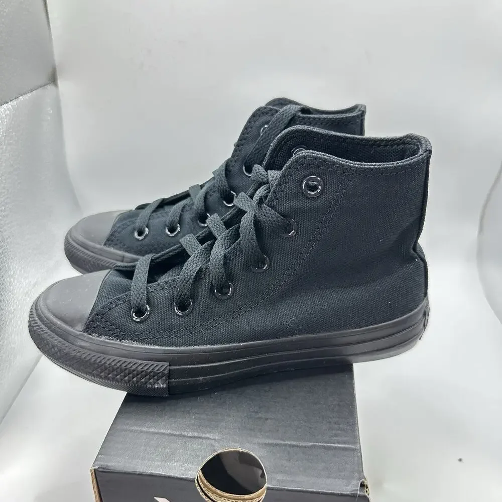 Converse Chuck Taylors All Star High Top Black Shoes Size 12 Youth - New